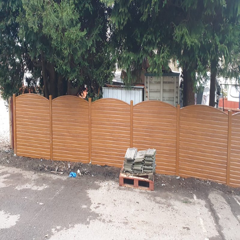 3m x FOILED Oak PVC Fence Post