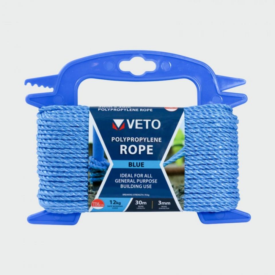 Blue Poly Rope Winder - 3mm by 30m