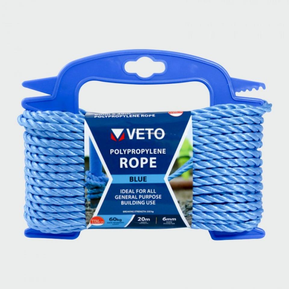 Blue Poly Rope Winder - 6mm by 20m