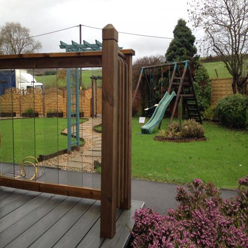 Image for Glass Flat Capping Decking Rail - 2.4m
